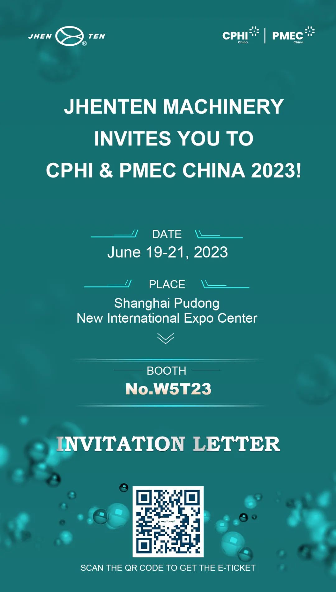 Jhenten Machinery  invites you to CPHI & PMEC China 2023！(圖1)